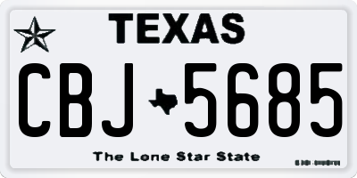 TX license plate CBJ5685