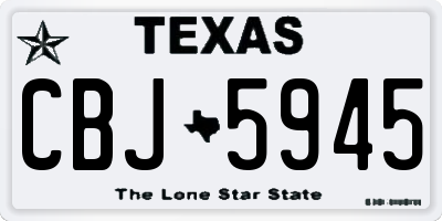 TX license plate CBJ5945