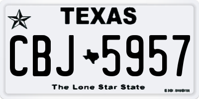 TX license plate CBJ5957