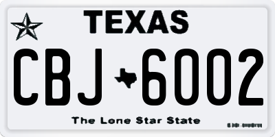 TX license plate CBJ6002