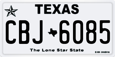TX license plate CBJ6085