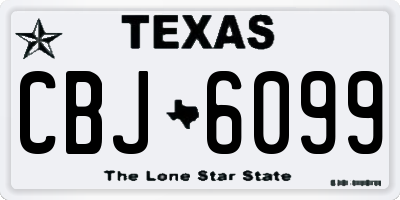 TX license plate CBJ6099