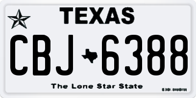 TX license plate CBJ6388