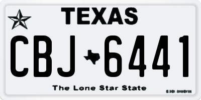 TX license plate CBJ6441