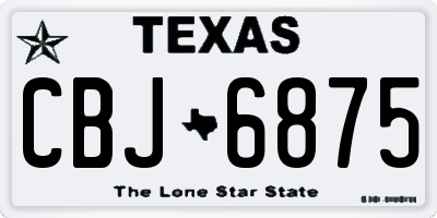 TX license plate CBJ6875