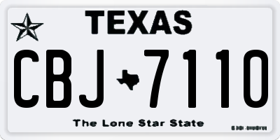 TX license plate CBJ7110