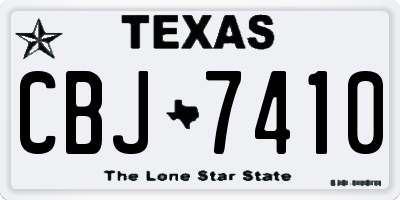 TX license plate CBJ7410