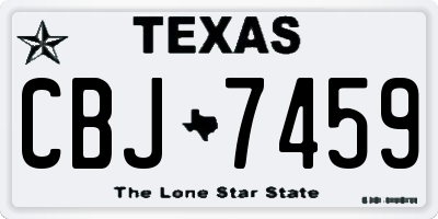 TX license plate CBJ7459