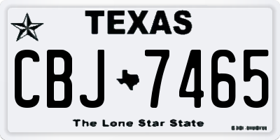 TX license plate CBJ7465