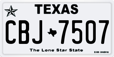 TX license plate CBJ7507