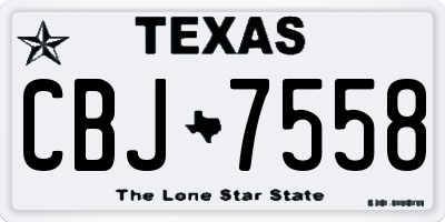 TX license plate CBJ7558