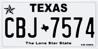 TX license plate CBJ7574