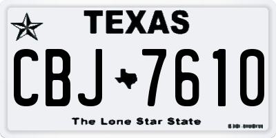 TX license plate CBJ7610
