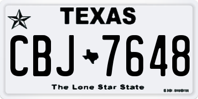 TX license plate CBJ7648