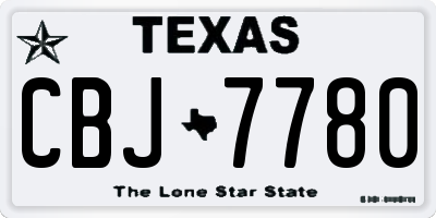 TX license plate CBJ7780