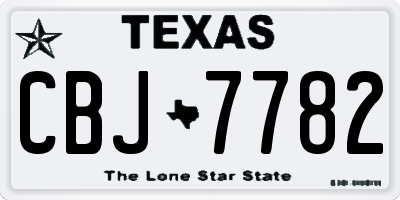 TX license plate CBJ7782