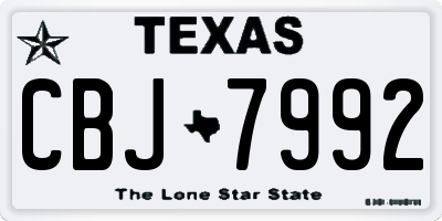 TX license plate CBJ7992