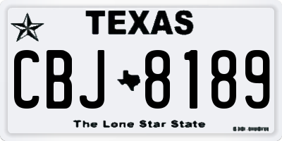 TX license plate CBJ8189