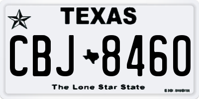 TX license plate CBJ8460