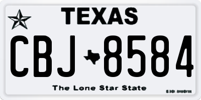 TX license plate CBJ8584