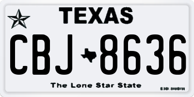 TX license plate CBJ8636