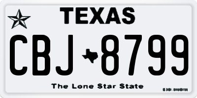 TX license plate CBJ8799