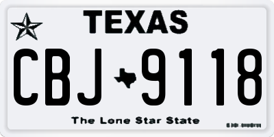 TX license plate CBJ9118