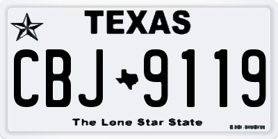 TX license plate CBJ9119
