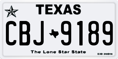 TX license plate CBJ9189