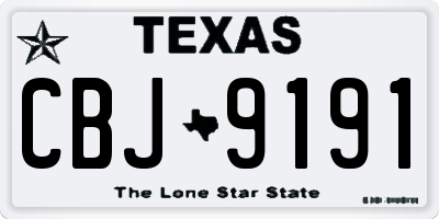 TX license plate CBJ9191