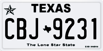 TX license plate CBJ9231