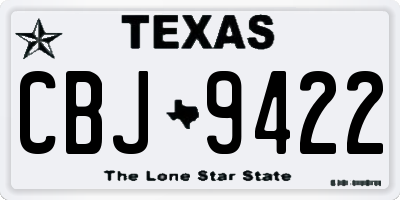 TX license plate CBJ9422