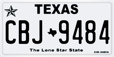 TX license plate CBJ9484