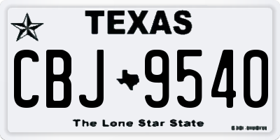 TX license plate CBJ9540
