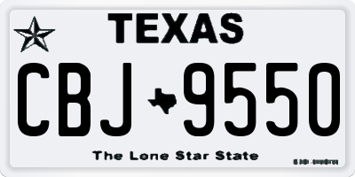 TX license plate CBJ9550