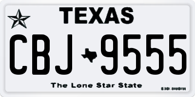 TX license plate CBJ9555