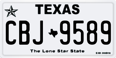 TX license plate CBJ9589