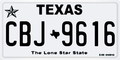 TX license plate CBJ9616