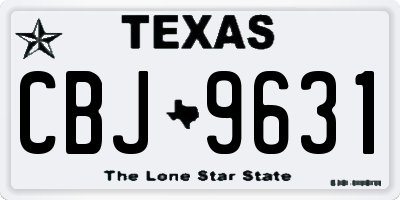 TX license plate CBJ9631
