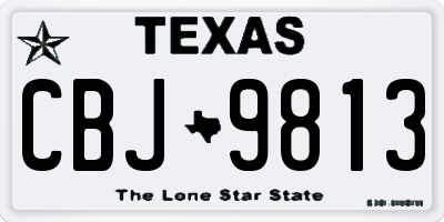 TX license plate CBJ9813