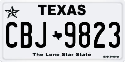 TX license plate CBJ9823