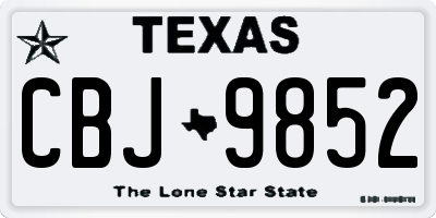 TX license plate CBJ9852