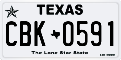 TX license plate CBK0591