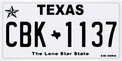 TX license plate CBK1137