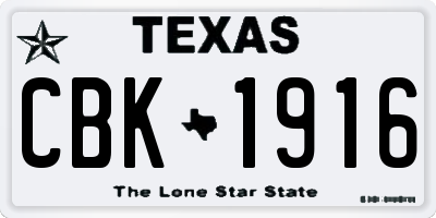 TX license plate CBK1916