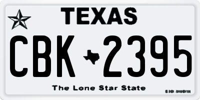 TX license plate CBK2395