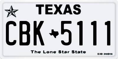 TX license plate CBK5111