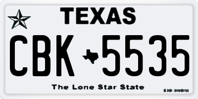 TX license plate CBK5535
