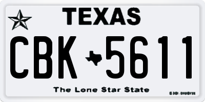 TX license plate CBK5611