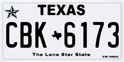 TX license plate CBK6173